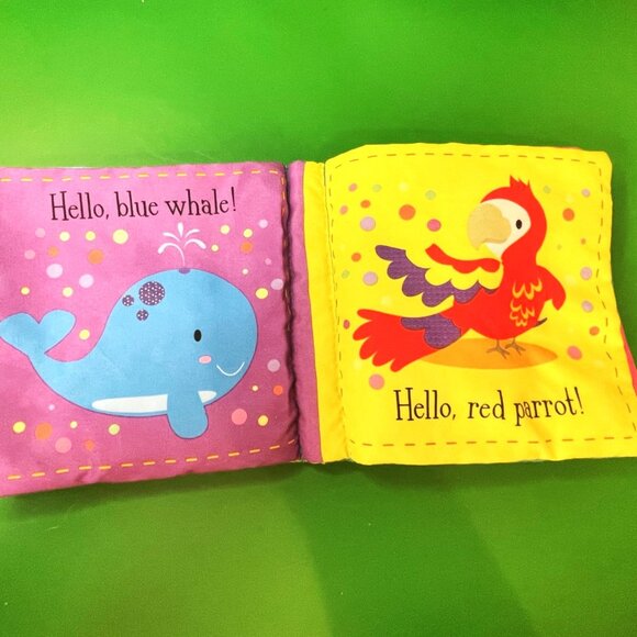 Fisher Price Plush Rattle Toy & Hello Baby Soft Fabric Book Lot Sensory Set - Picture 4 of 14